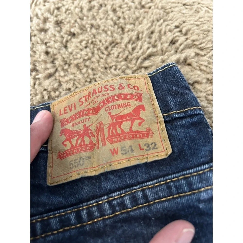 Levi's 550 Jeans Mens 54x32 Relaxed Fit Straight Leg Dark Wash